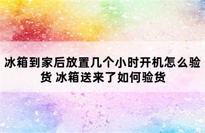 冰箱到家后放置几个小时开机怎么验货 冰箱送来了如何验货